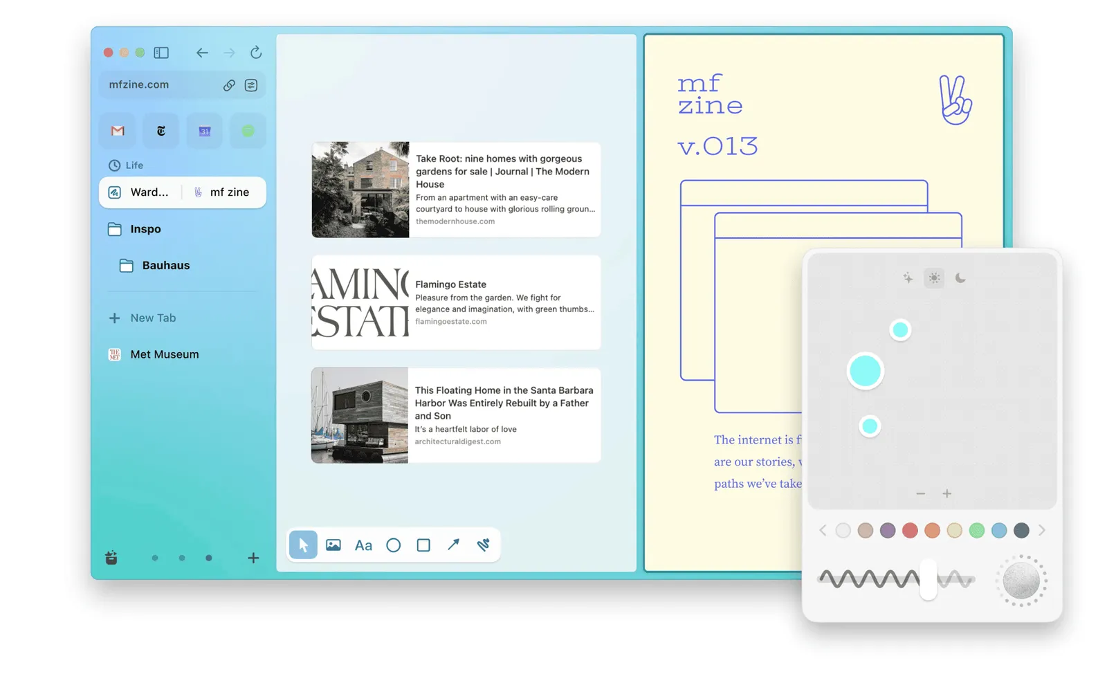 Arc's interface was warm, rounded and highly expressive. It appealed to a particular aesthetic preference, which did not always match the needs of its most committed users.