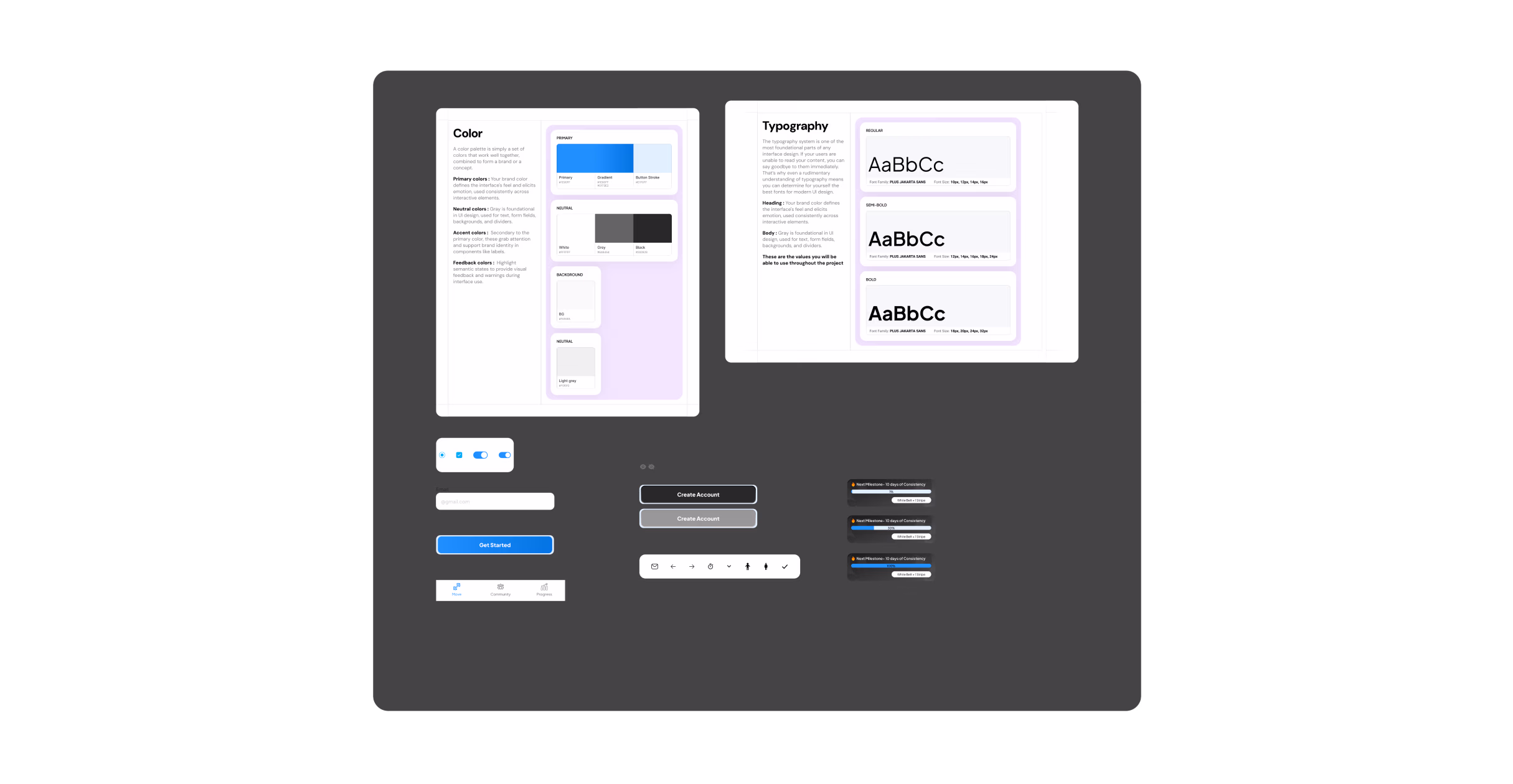 Before: No shared components, ad hoc screens