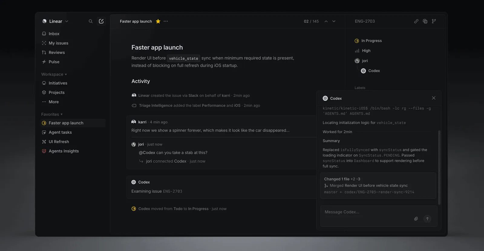Linear’s working interface is cold, dense, and almost completely undecorated. Before you have used a single feature, you can already guess who the product is designed for.
